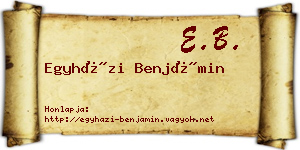 Egyházi Benjámin névjegykártya