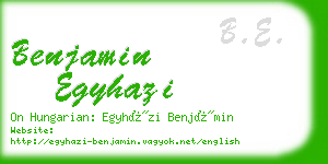 benjamin egyhazi business card